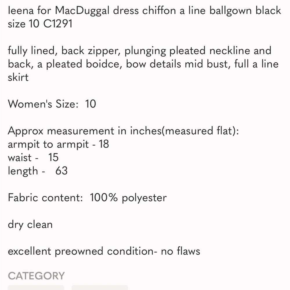 Ieena for MacDuggal dress chiffon a line ballgown black size 10 - Picture 7 of 7